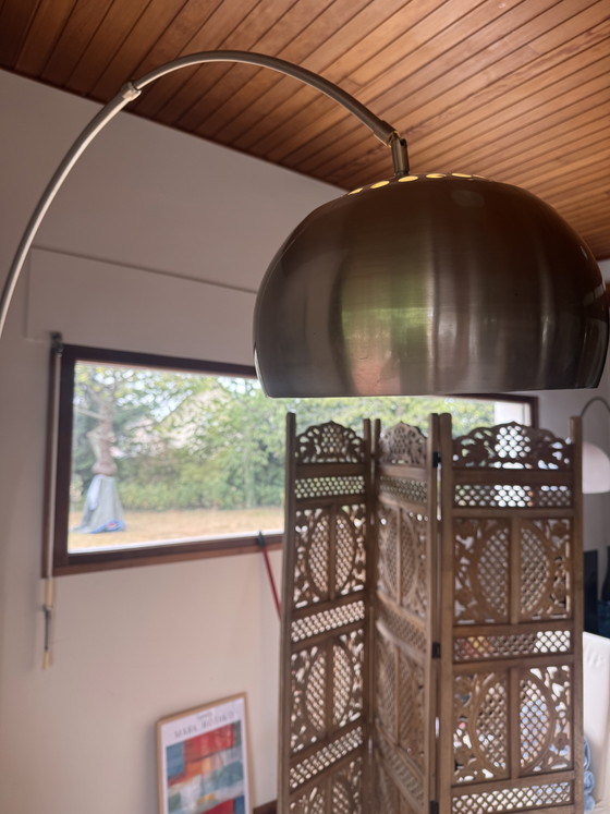 Image 1 of XXL vintage design arched floor lamp – In the style of the Castiglioni brothers – 1970s