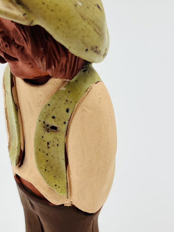 Due statuette in ceramica, stile folk art, Oggetti decorativi, Marrone, Vintage (foto 10 di 13)