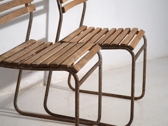 Antique garden chairs (c.1920). Set of 2 pieces #7 – Wood, Iron (photo 38 of 40)