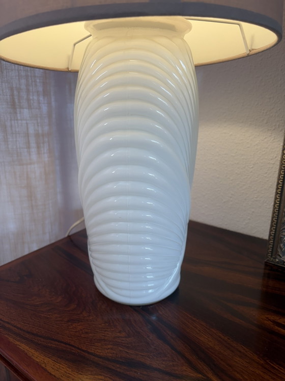 Vintage Art Deco Anchor Hocking Tafellamp/Vaas – Tafellampen, Glass, Textile (photo 6 of 9)