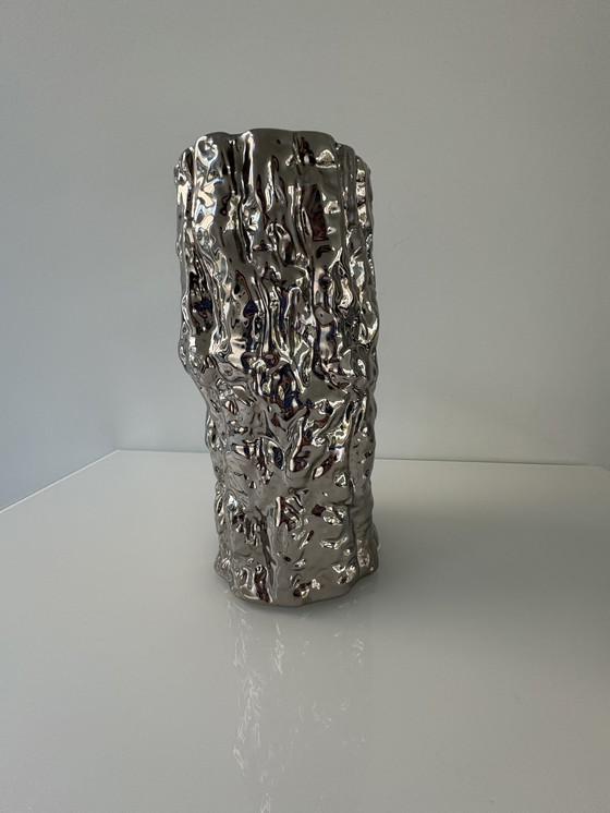 Image 1 of It’s about RoMi Amsterdam kandelaar boomstam in RVS zilverkleurige glazuur 