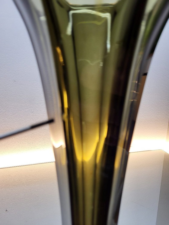 Image 1 of Jarrón Art déco Val Saint Lambert, serie Luxval modelo Américain L, color fumé, Bélgica