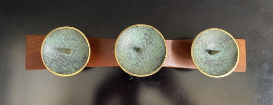 Image 1 of portacandele in teak e ottone