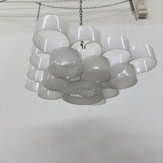 Image 1 of Mid-Century Lucite Circles Deckenleuchte, 1970er Jahre