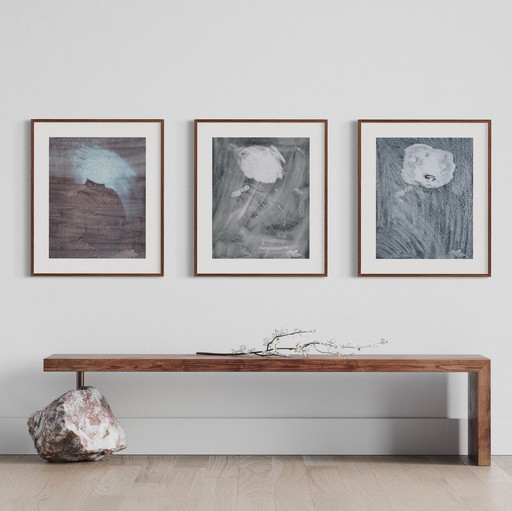 Robert Detheux "Le bel igérant" triptych of paintings, 1978
