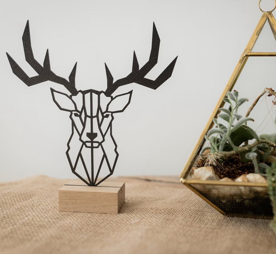 Image 1 of Hout & Metaal Stag Decoratie