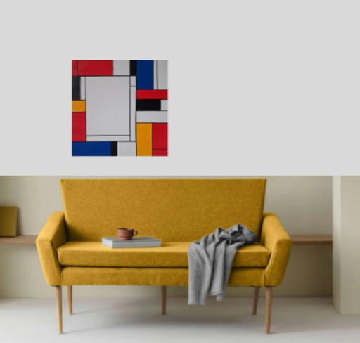 Abstract schilderij in de stijl van Mondriaan – schilderijen tekeningen, Cotton (photo 2 of 8)