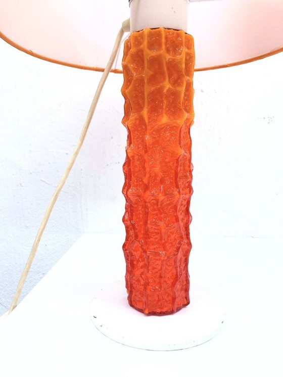 Image 1 of 70er Jahre Tischlampe in Orange Space Age Design