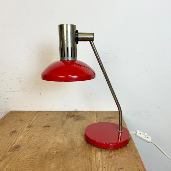 Image 1 of Vintage Red East German Table Lamp from AKA Leuchten, 1970s