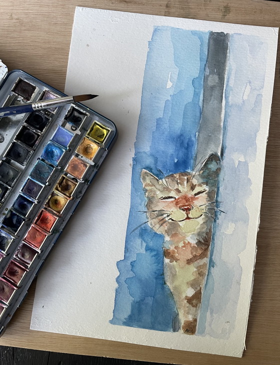 Watercolor Kitten – Paintings & Drawings, Paper (photo 4 of 6)
