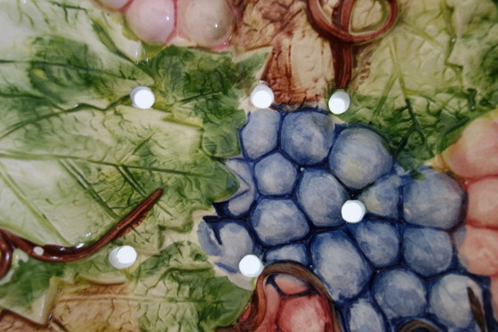 Image 1 of Scolapasta e piatto in barbotine francese d'epoca