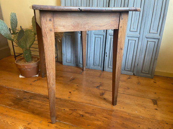 French Antique Walnut Side Table – Brass, Wood (photo 12 of 15)