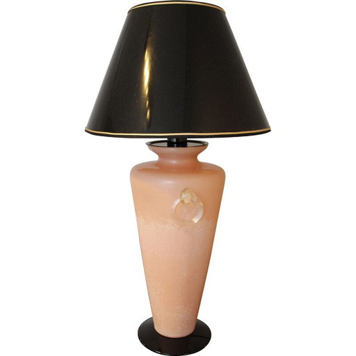 Vintage lamp in murano glass and lacquered metal, Italy 1950