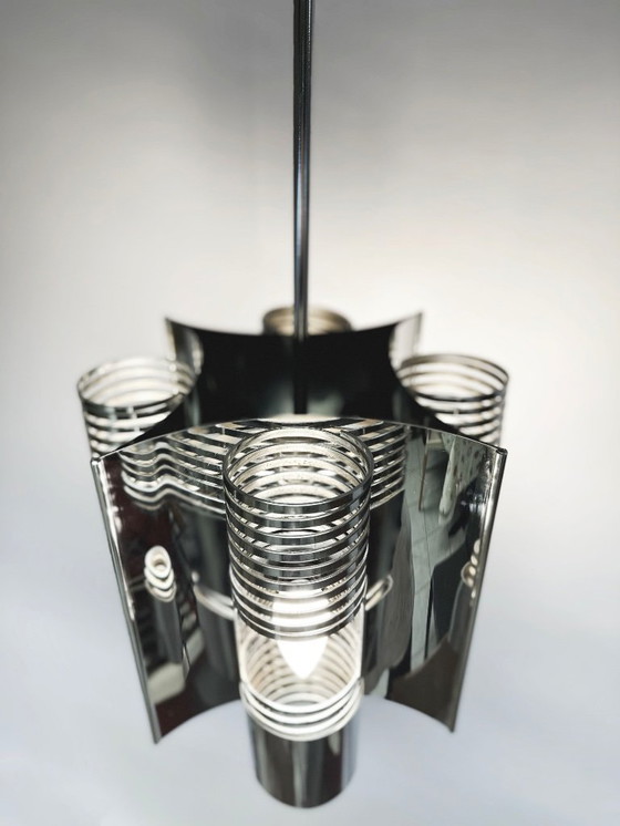 Image 1 of Hängelampe im Space-Age-Stil aus den 70er Jahren aus Chrom