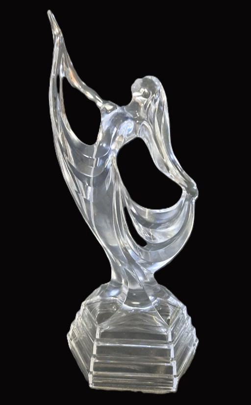Bailarina de cristal Art Déco vintage de RCR Cristalleria, 1980