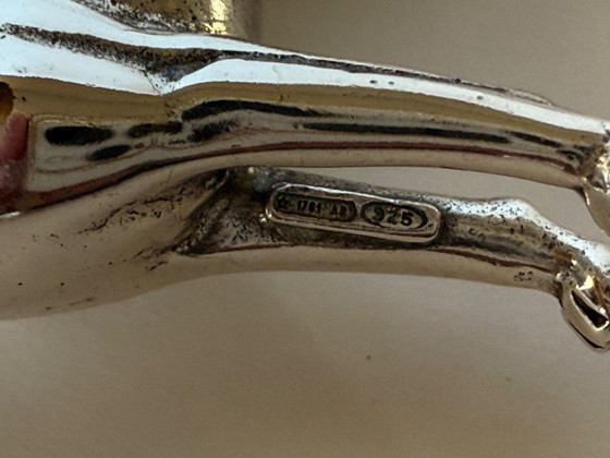 Image 1 of Chien boxer Saturno en argent massif