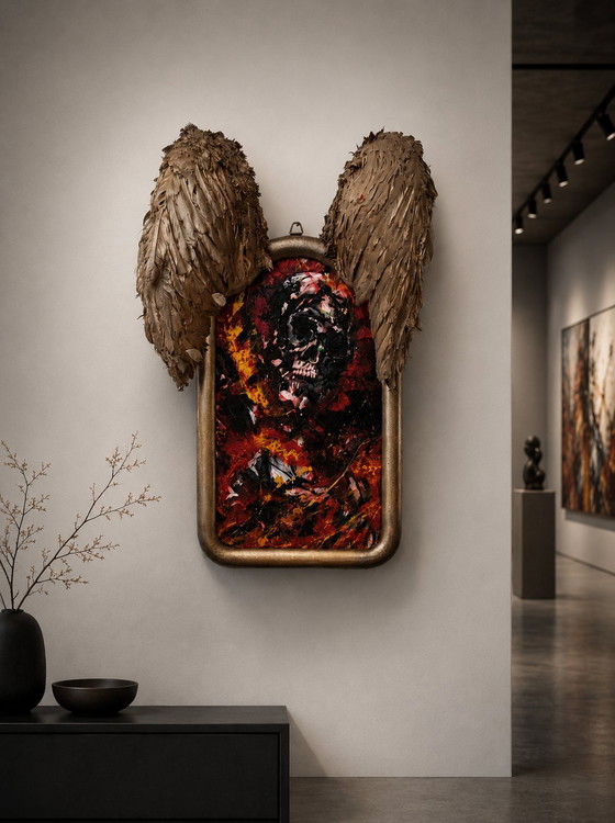 Image 1 of Artwork sculpture painting "Icarus Unbound" framed by G. Kellnberger
