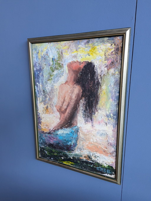 Vintage painting of a woman - Impressionist style