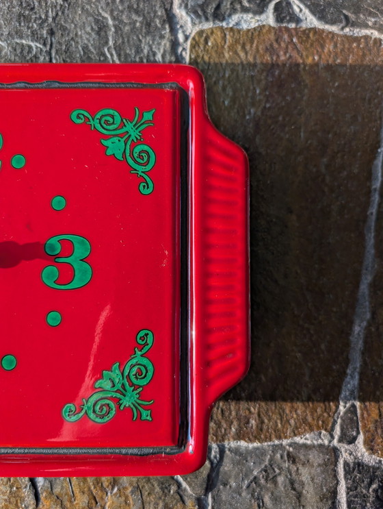 Image 1 of Vintage Red Ceramic Clock By Kienzle, 1970s