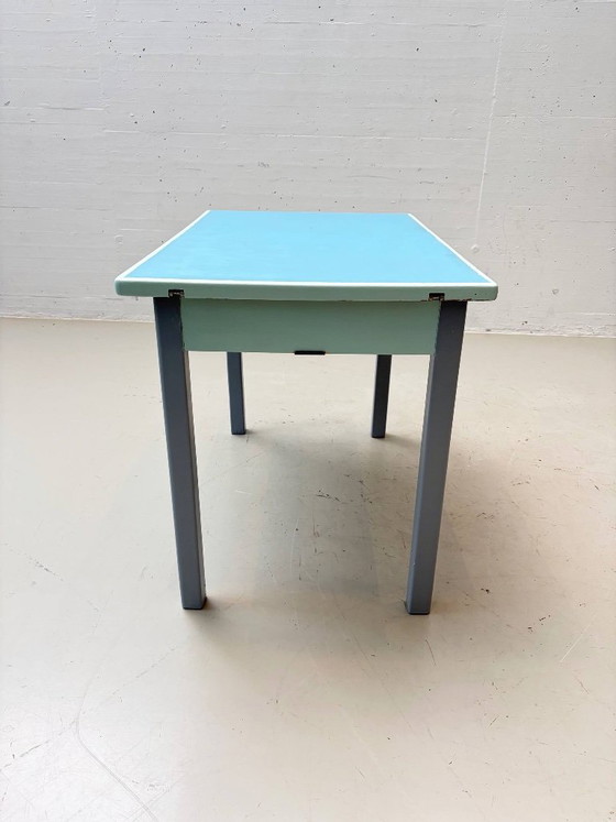 Vintage Kitchen Table Set with two Stools, 1960s – Dining tables, Wood (photo 12 of 20)