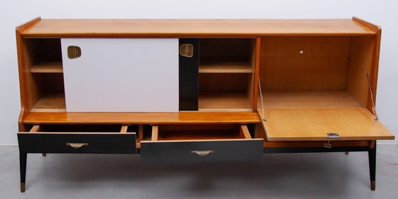 Image 1 of Oswald Vermaercke Sideboard with Black and White Sliding Doors, 1950s for V Form