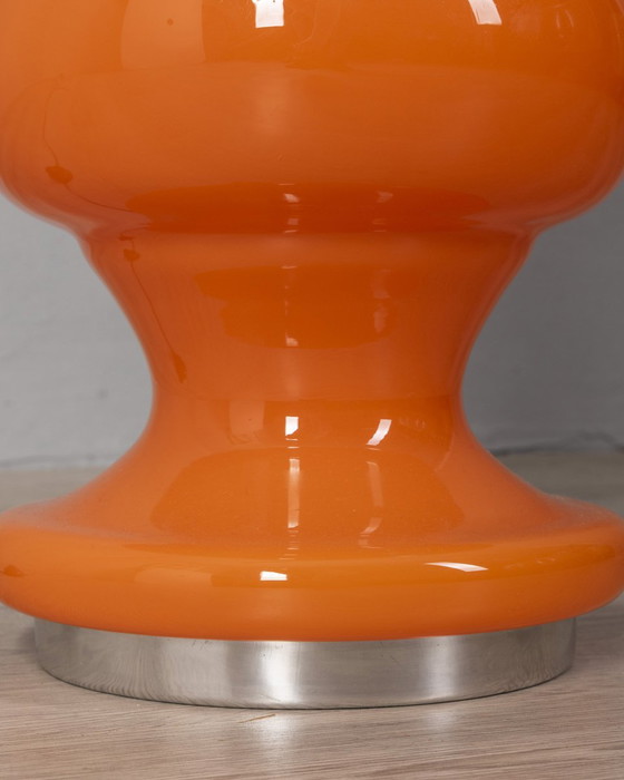 Image 1 of Lampada da terra vintage anni '70 in vetro arancione design italiano