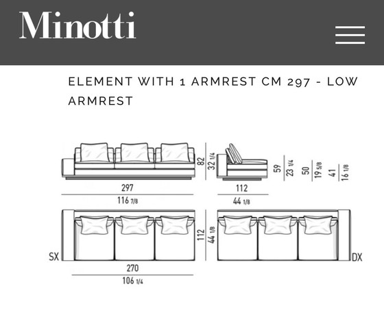 Image 1 of Minotti Lawrence configuration 225x410cm fabric cat.G