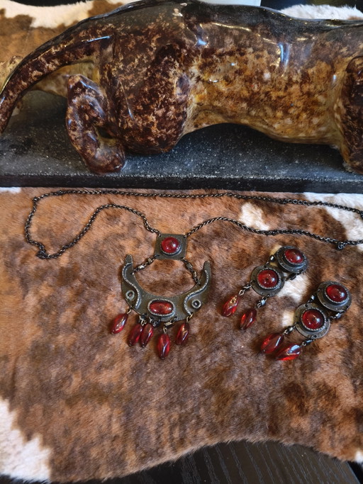Parure De Bijoux Collier + Boucle D'Oreille – decoratieve objecten, Glass, Metal