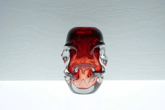 Image 1 of Red crystal vases by Augustsson for Åseda, set of 2