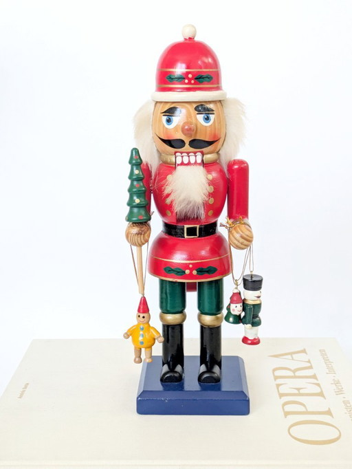 Vintage German Nutcracker Figurine | Handmade Wooden Xmas Soldier