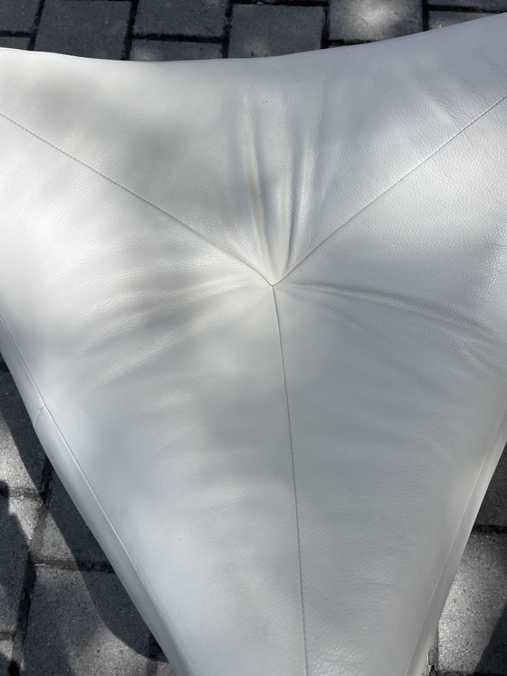 Image 1 of Fauteuil design « Chili » de Paul Falkenberg avec repose-pieds pour Rom AG – cuir véritable (Trentino Off-White)


