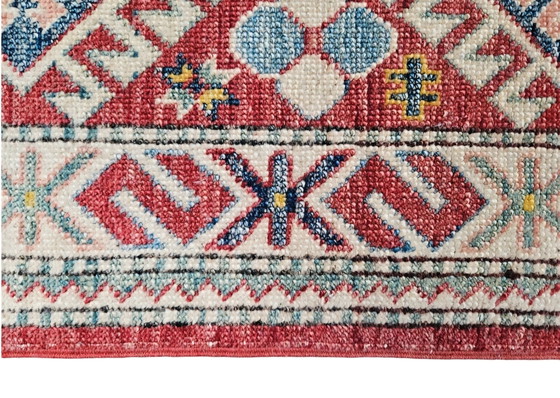 Image 1 of Handgeknoopt oosters wol Kazak tapijt loper Koraal Mint 64x205cm