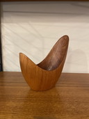 Sculpturale Teakholz Schale von Stig Sandkvist