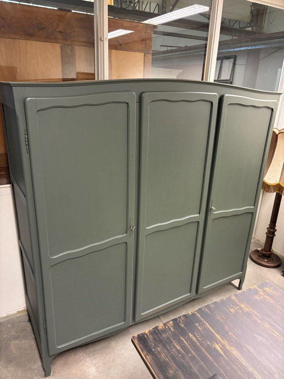 Vintage Brocante Wardrobe, Wood, Green (photo 2 of 11)