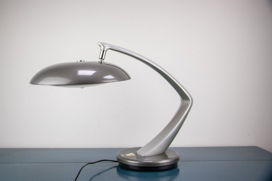 Fase Boomerang 64 desk lamp, silver, Madrid 1960s, Fase Madrid, Table lamps, Metal (photo 3 of 5)