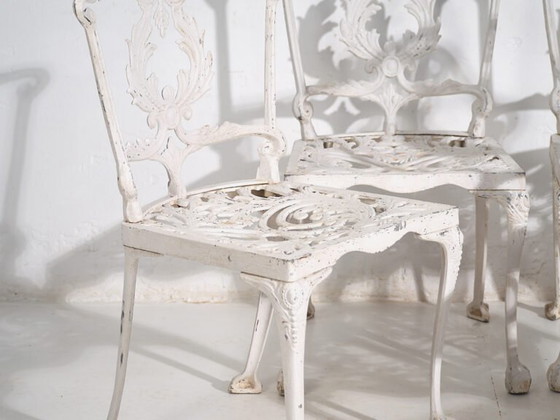 Table et chaises de jardin vintage blanches (c.1950). Ensemble de 5 pièces – Ensembles de jardin, Aluminium (photo 36 of 40)