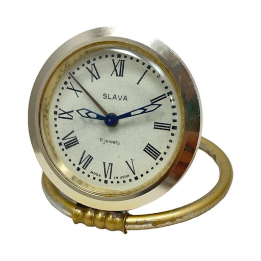 Mechanische wekker van het Sovjet-Unie Slava, 11 jewels – jaren 60, werkend, vintage USSR – klokken, Glass (photo 2 of 11)
