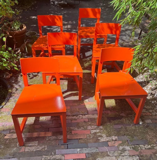 6 x Orange Shaker AVL von Moooi – eetkamerstoelen, Wood