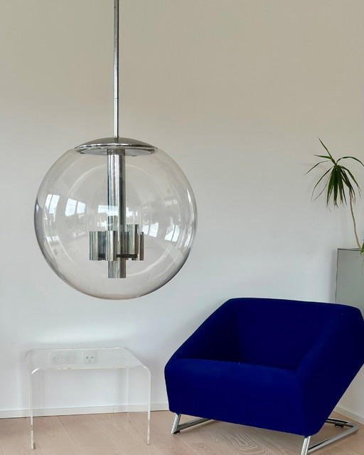 2 lamps from Limburg Glashütte*Huge designer ceiling lamp*Space Age Globe lamp - Bauhaus - rarity