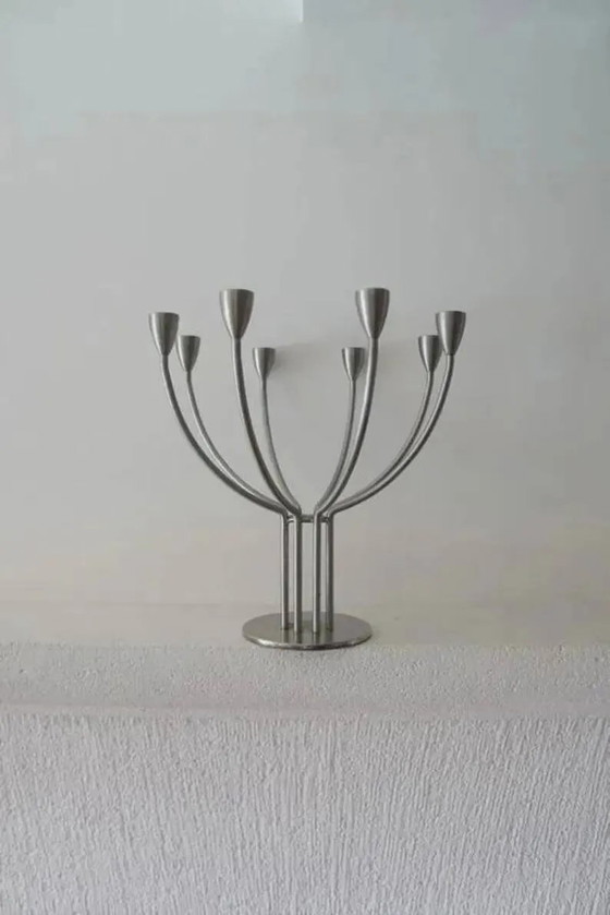 Chandelier / 8-arm candlesticks by K&M Hagberg - IKEA vintage 1990 – Candle holders, Metal, Scandinavian (photo 2 of 9)