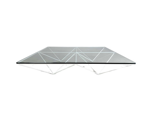 Coffee table B&B Italia Paolo Piva metal glass design classic 1980