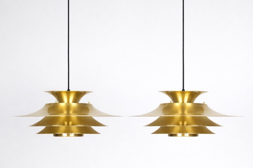 Par de 2 lámparas danesas vintage Vitrika de la década de 1980