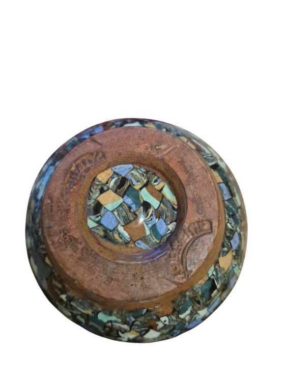 Keramische Vaas met Meerkleurige Abstracte Patronen, jean germino, Vazen, Keramiek, Blauw (foto 5 van 14)