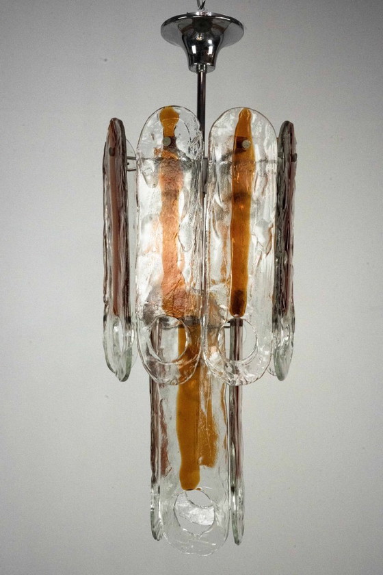 Image 1 of Italian Vintage Murano glass chandelier by Mazzega, model Occhio. Italy 1970s