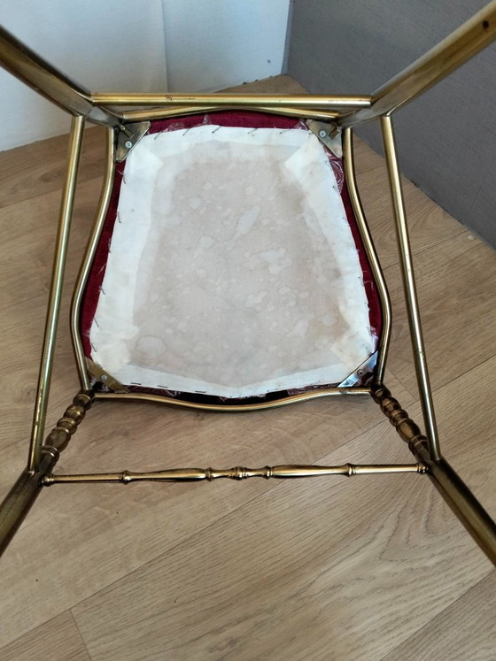 Silla Chiavari italiana de latón, Sillas y sillones, Terciopelo, Dorado (foto 5 de 6)