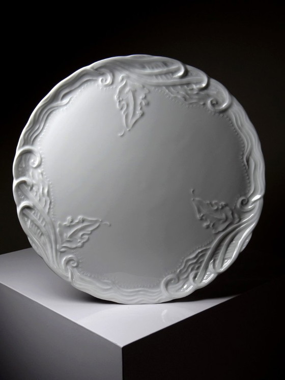 Image 1 of Large vintage/antique white fine Limoges porcelain pie dish