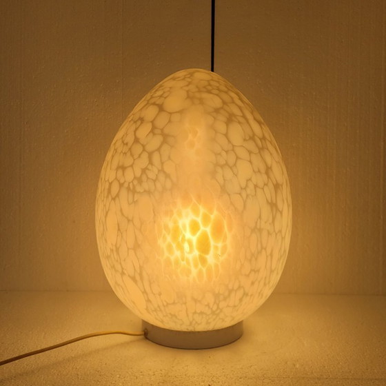 Image 1 of Tischlampe "Ei", Glas, La Verrerie de Vianne, Mitte des Jahrhunderts, 70er Jahre - Frankreich