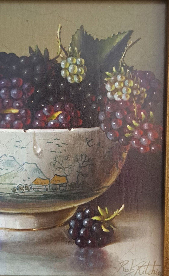 Stillleben mit Brombeeren von Rob Ritchie – Gemälde & Zeichnungen, Leinwand (photo 5 of 7)