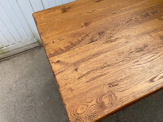 Image 1 of Table de ferme à repas à manger en chêne massif 1950 130x80 h76cm