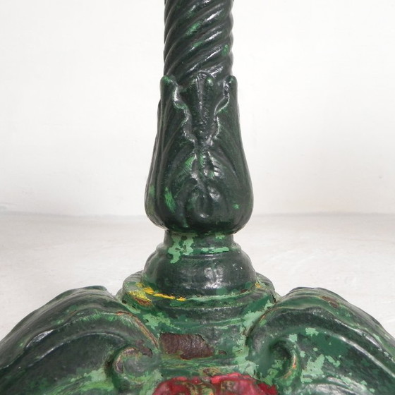 Image 1 of Bistro table with cast iron legs and marble top, 1920s